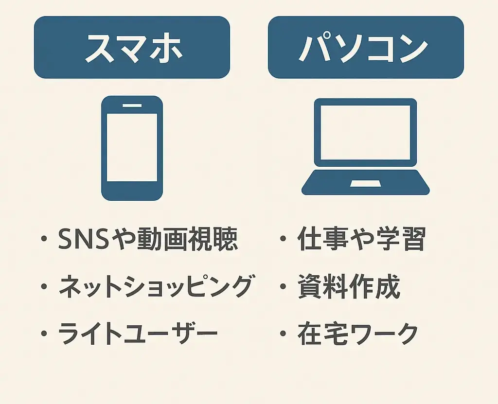 PCとスマホ「どちらが向いているか」の判断基準